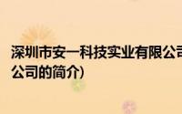 深圳市安一科技实业有限公司(关于深圳市安一科技实业有限公司的简介)