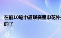 在前10轮中超联赛里申花外援特谢拉的表现算得上是现象级的了