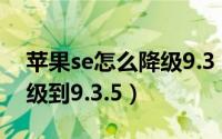 苹果se怎么降级9.3（苹果手机ios10如何降级到9.3.5）