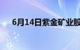 6月14日紫金矿业股票走强 上涨1 67%