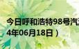 今日呼和浩特98号汽油价调整最新消息（2024年06月18日）