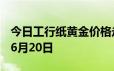 今日工行纸黄金价格走势图最新查询 2024年6月20日