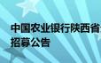 中国农业银行陕西省分行2024年暑期实习生招募公告