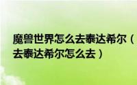 魔兽世界怎么去泰达希尔（魔兽世界8.0达纳苏斯主城怎么去泰达希尔怎么去）