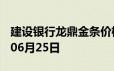 建设银行龙鼎金条价格今天多少一克 2024年06月25日