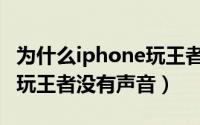 为什么iphone玩王者没声音（为什么iphone玩王者没有声音）