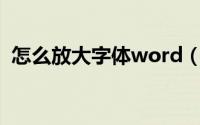 怎么放大字体word（如何放大Word字体）