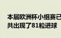 本届欧洲杯小组赛已经全部结束36场比赛一共出现了81粒进球