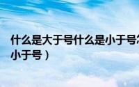 什么是大于号什么是小于号怎么表示（什么是大于号什么是小于号）