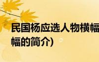 民国杨应选人物横幅(关于民国杨应选人物横幅的简介)