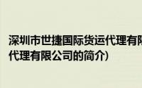 深圳市世捷国际货运代理有限公司(关于深圳市世捷国际货运代理有限公司的简介)