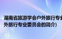 湖南省旅游学会户外旅行专业委员会(关于湖南省旅游学会户外旅行专业委员会的简介)