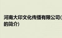 河南大印文化传播有限公司(关于河南大印文化传播有限公司的简介)