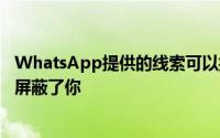 WhatsApp提供的线索可以揭示是否有人在聊天应用程序上屏蔽了你