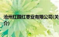 沧州红园红枣业有限公司(关于沧州红园红枣业有限公司的简介)