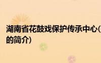 湖南省花鼓戏保护传承中心(关于湖南省花鼓戏保护传承中心的简介)