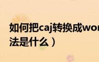 如何把caj转换成word（CAJ转换成Word方法是什么）