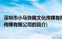 深圳市小马快跑文化传媒有限公司(关于深圳市小马快跑文化传媒有限公司的简介)