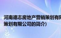 河南德志房地产营销策划有限公司(关于河南德志房地产营销策划有限公司的简介)