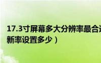 17.3寸屏幕多大分辨率最合适（17寸的屏幕最佳分辨率和刷新率设置多少）