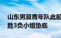 山东男篮青年队此前已经打了4场比赛结果1胜3负小组垫底