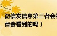 微信发信息第三者会看到吗（微信发信息第三者会看到的吗）