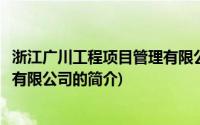 浙江广川工程项目管理有限公司(关于浙江广川工程项目管理有限公司的简介)