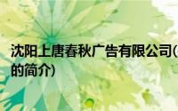 沈阳上唐春秋广告有限公司(关于沈阳上唐春秋广告有限公司的简介)