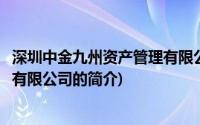 深圳中金九州资产管理有限公司(关于深圳中金九州资产管理有限公司的简介)