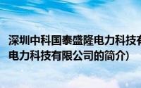 深圳中科国泰盛隆电力科技有限公司(关于深圳中科国泰盛隆电力科技有限公司的简介)