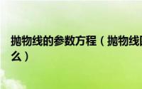 抛物线的参数方程（抛物线四种方程各对应的参数方程是什么）