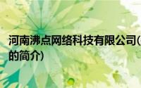 河南沸点网络科技有限公司(关于河南沸点网络科技有限公司的简介)