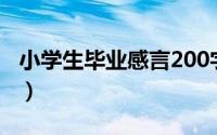 小学生毕业感言200字左右（小学生毕业感言）