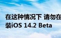 在这种情况下 请勿在当前的iPhone型号上安装iOS 14.2 Beta