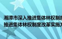 湘潭市深入推进集体林权制度改革实施方案(关于湘潭市深入推进集体林权制度改革实施方案的简介)