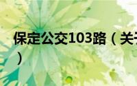 保定公交103路（关于保定公交103路的简介）