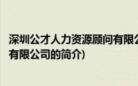 深圳公才人力资源顾问有限公司(关于深圳公才人力资源顾问有限公司的简介)