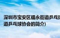 深圳市宝安区福永街道乒乓球协会(关于深圳市宝安区福永街道乒乓球协会的简介)