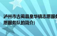 泸州市古蔺县皇华镇志愿服务队(关于泸州市古蔺县皇华镇志愿服务队的简介)