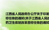 江西省人民政府办公厅关于印发2010年全省深化医药卫生体制改革目标任务的通知(关于江西省人民政府办公厅关于印发2010年全省深化医药卫生体制改革目标任务的通知的简介)