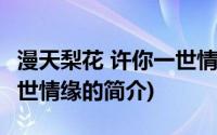 漫天梨花 许你一世情缘(关于漫天梨花 许你一世情缘的简介)