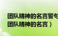 团队精神的名言警句大全 团队精神正能量（团队精神的名言）