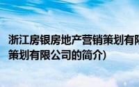 浙江房银房地产营销策划有限公司(关于浙江房银房地产营销策划有限公司的简介)