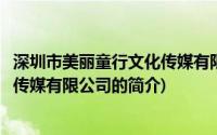 深圳市美丽童行文化传媒有限公司(关于深圳市美丽童行文化传媒有限公司的简介)