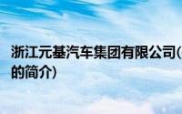 浙江元基汽车集团有限公司(关于浙江元基汽车集团有限公司的简介)