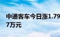 中通客车今日涨1.79% 一机构净卖出2523.37万元