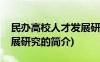 民办高校人才发展研究(关于民办高校人才发展研究的简介)