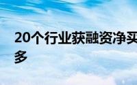 20个行业获融资净买入 汽车行业获净买入最多