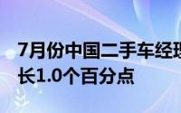 7月份中国二手车经理人指数为42.2%环比增长1.0个百分点