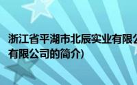 浙江省平湖市北辰实业有限公司(关于浙江省平湖市北辰实业有限公司的简介)